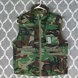 Rothco Camouflage Utility Vest BOYS Size L Tactical Fishing Hunting Hooded